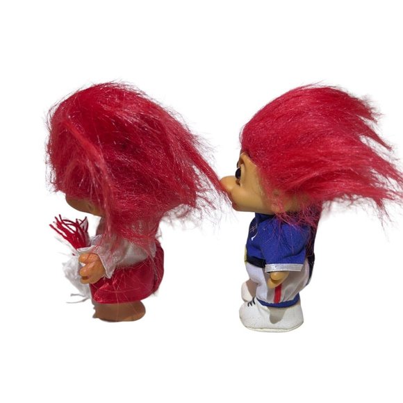 VTG Russ 5” Cheerleader & Football Player Trolls Red Hair Dolls Toys Sports Tall - Picture 4 of 11